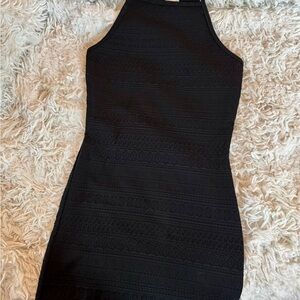 Garage Black Bodycon Halter Sleeveless Knee-Length Dress
